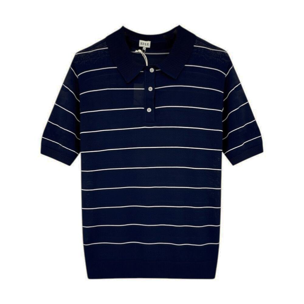KULE Knit Polo Sweater in Navy L
